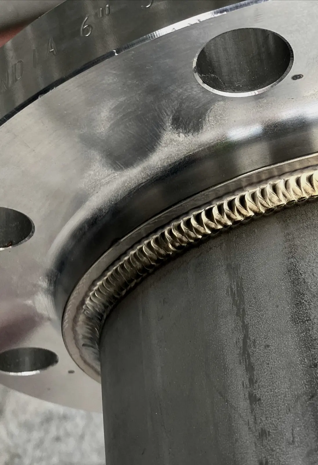 316 stainless flange to pipe weld