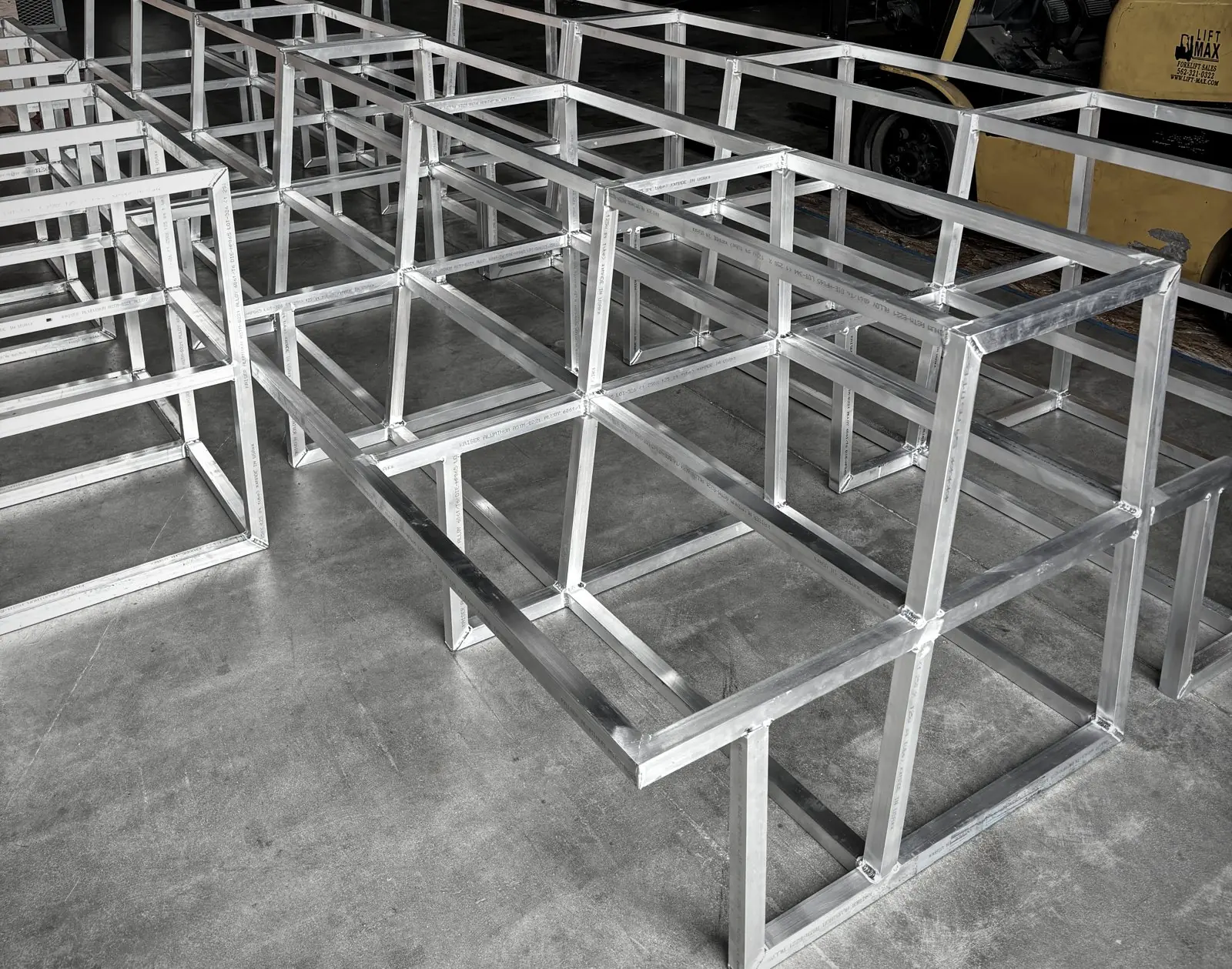 Run of welded aluminum frames