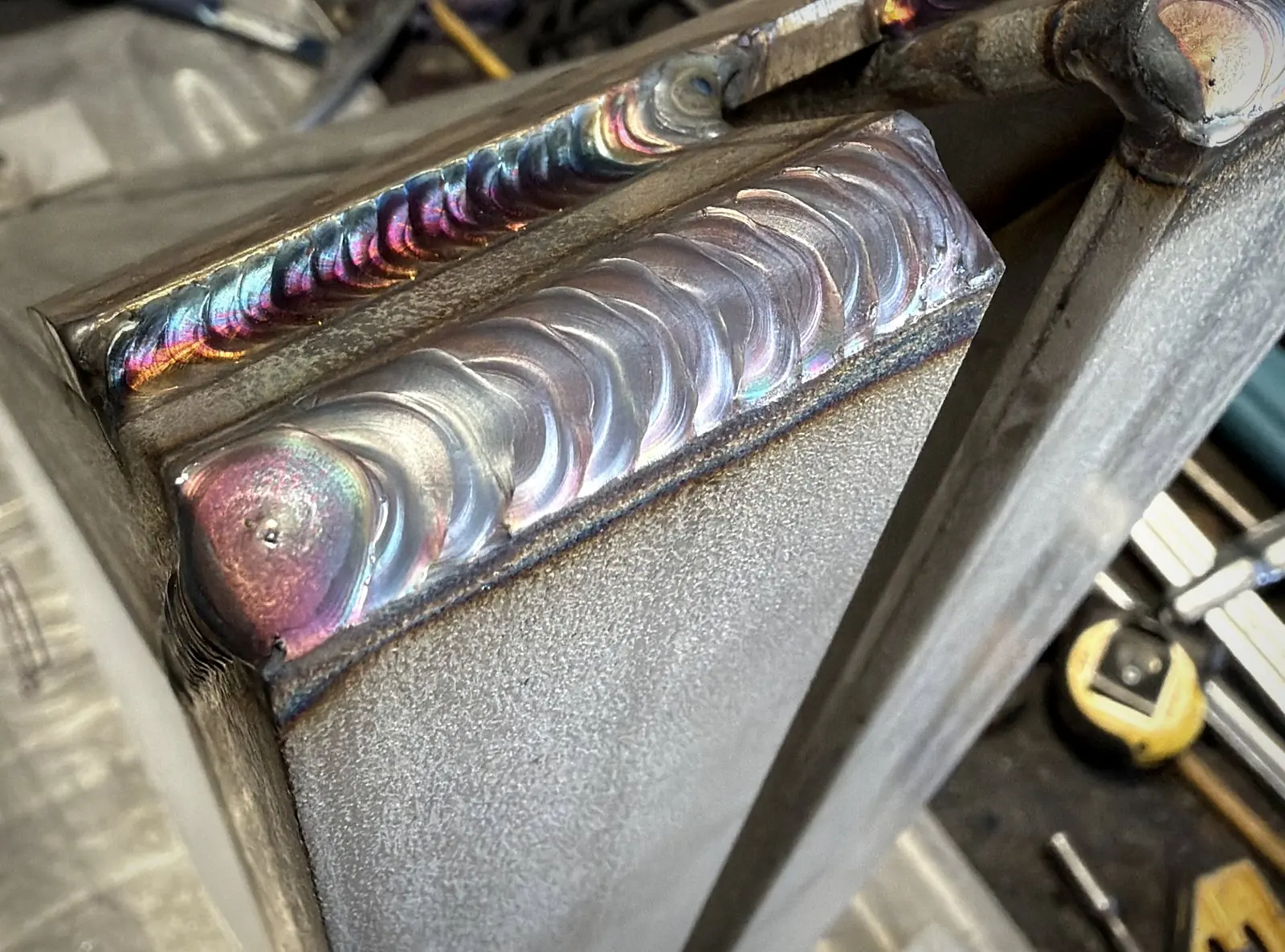 Multi-pass welds on heavy plate