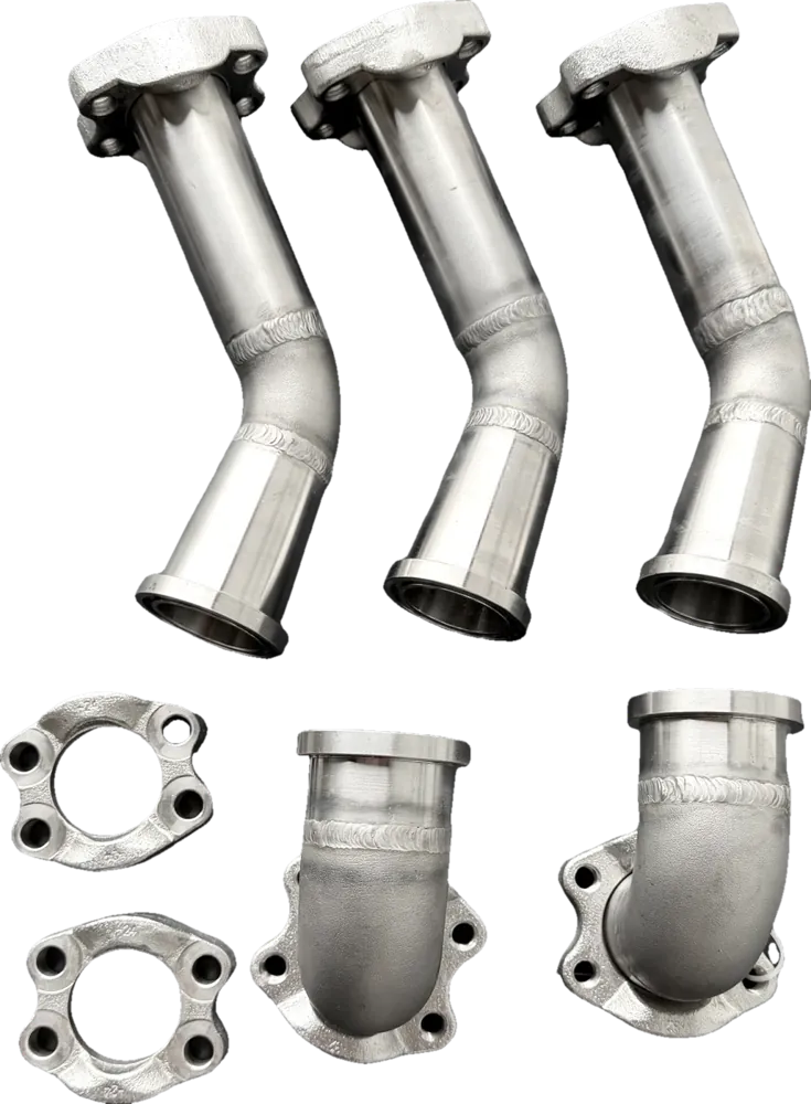316 stainless flanged 45 and 90 degree spools with flange clamps