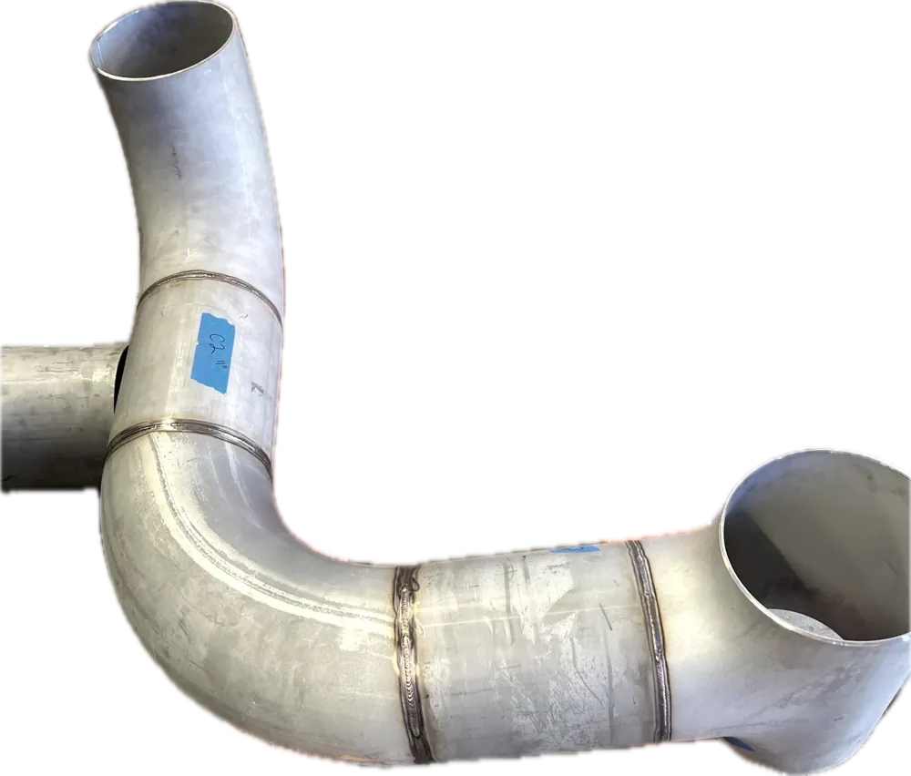 Stainless process spool with two elbows and TIG welded butt joints